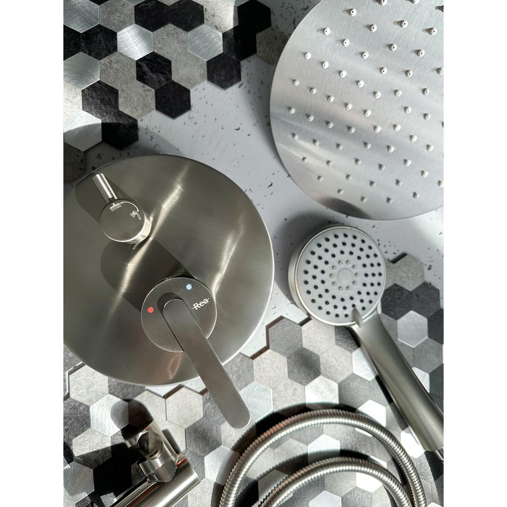 Slēptas dušas komplekts Rea Ontario Brush Nickel + BOX
