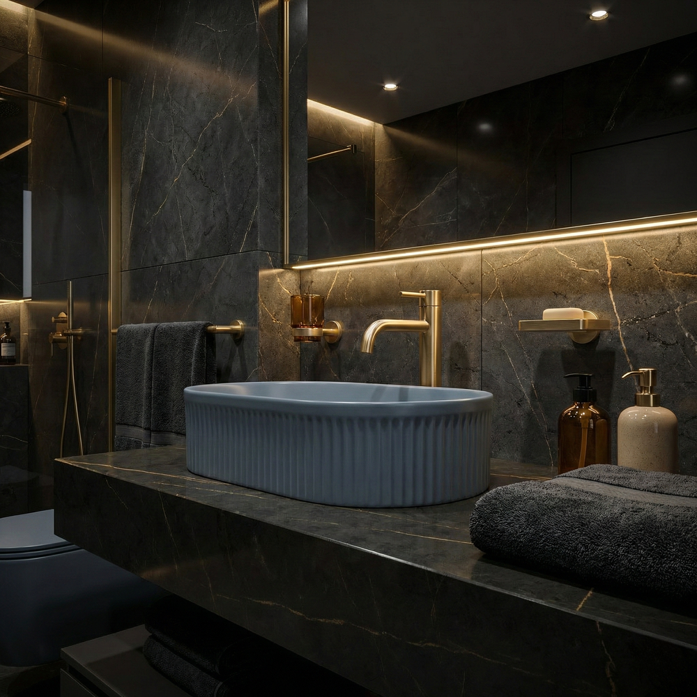 Umywalka nablatowa Rea Vanda Blueberry Matt