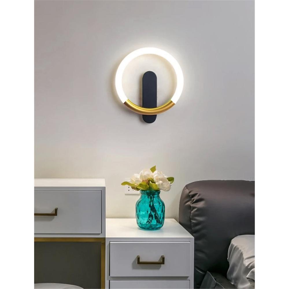 WANDLEUCHTE LED LHJ068-W C BRUSH GOLD/BLACK