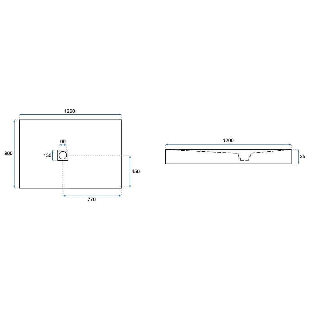 Shower tray Rea Stone 90x120