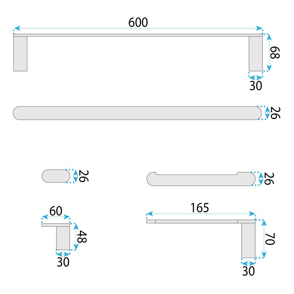 Kylpyhuonetarvikesetti Mati Black 4 osaa