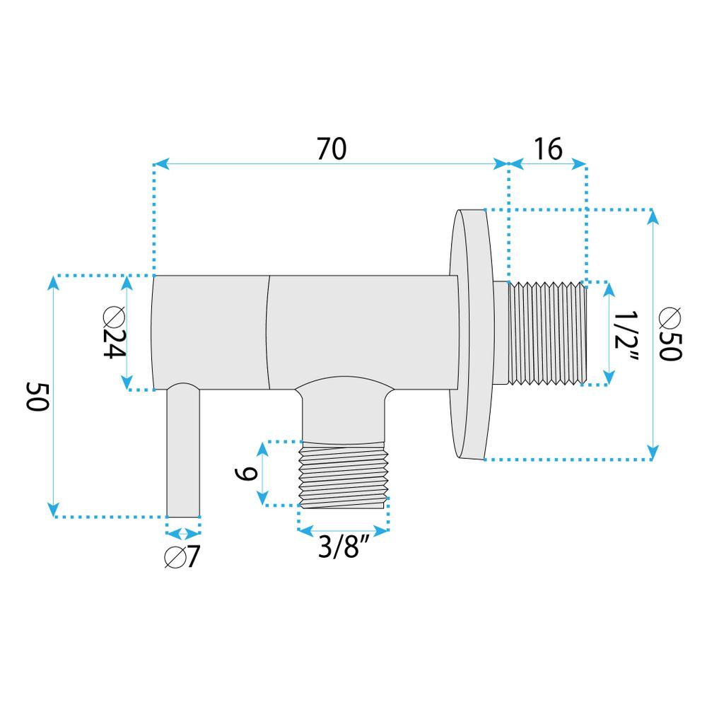 Robinet d’angle 1/2" x 3/8" Black