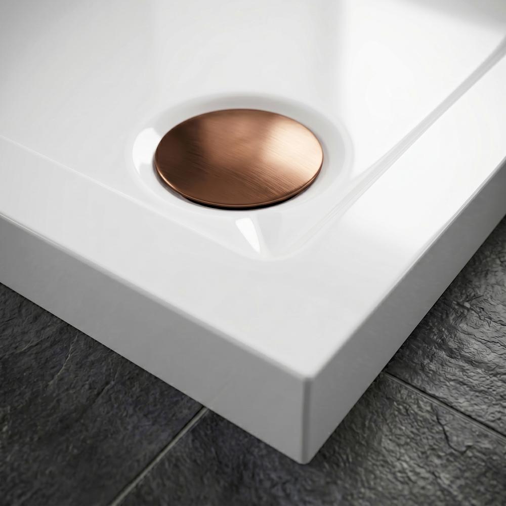 Dušas paliktnis Rea Belmond White 80x80 Brush Copper