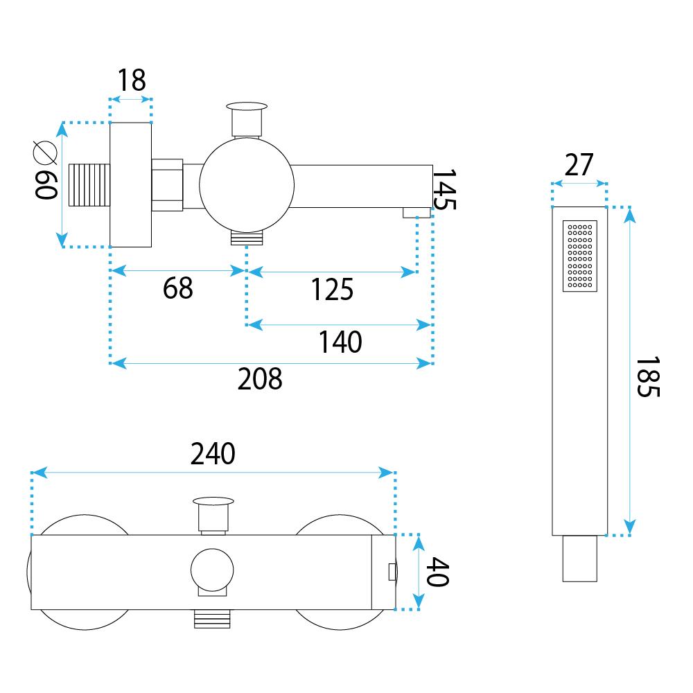Bateria wannowa REA Pixel Czarna