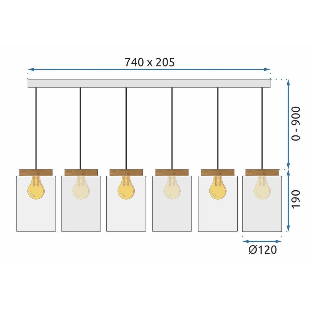 Hängelampe APP1813-6CP Frosted Grey