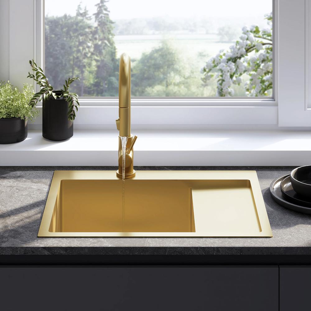 Zlewozmywak stalowy REA Fin Złoty szczotkowany