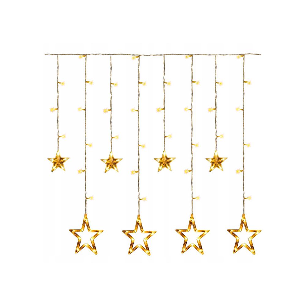 Lampki choinkowe kurtyna LED gwiazdy 2m