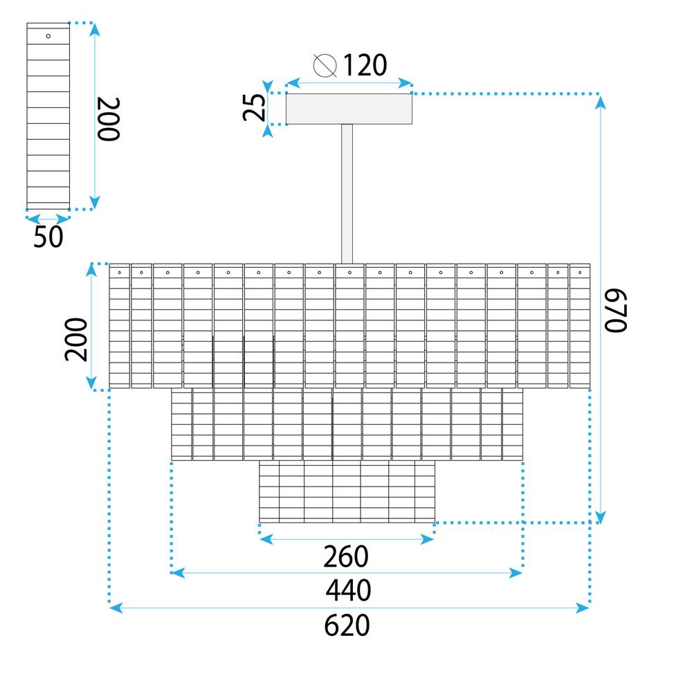 Hängelampe für die Decke APP1677-8CP Braun