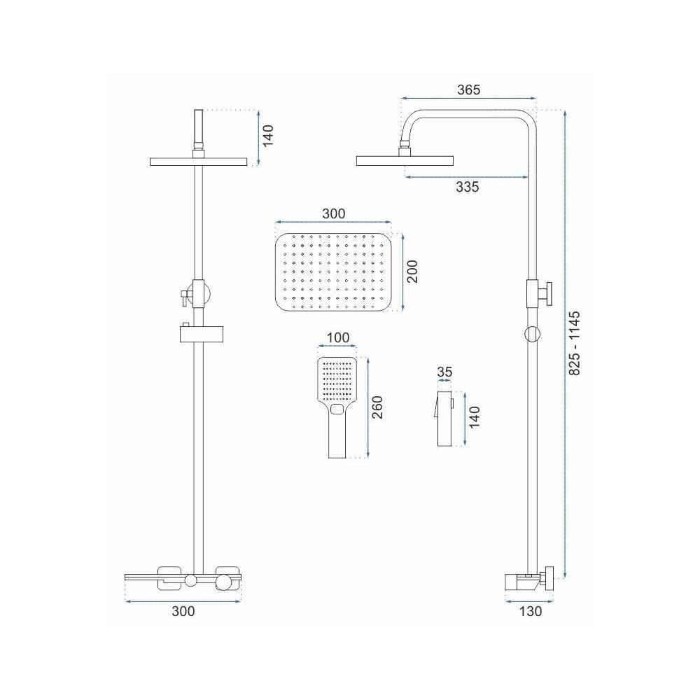 Coloana de dus REA HELIX Chrome