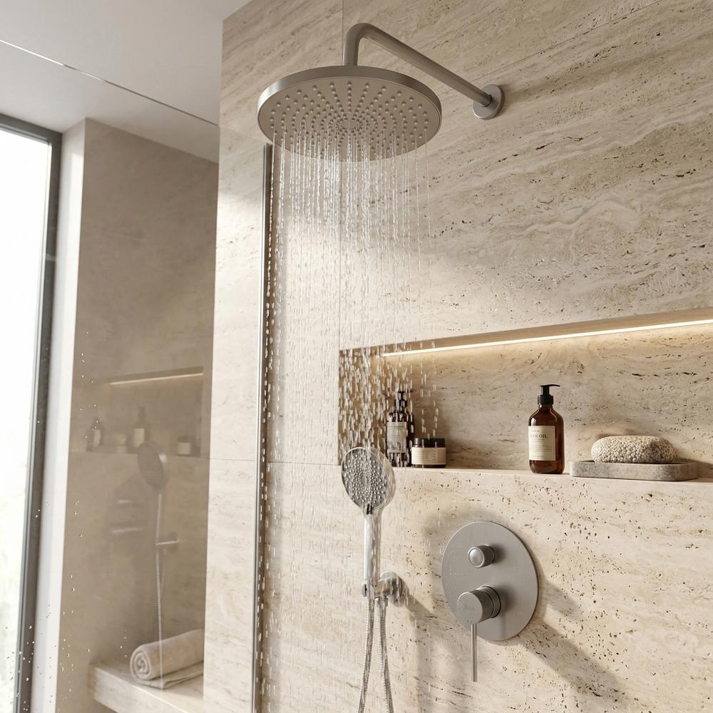 Душевой комплект Rea Lungo Stripe Nickel Brush + BOX