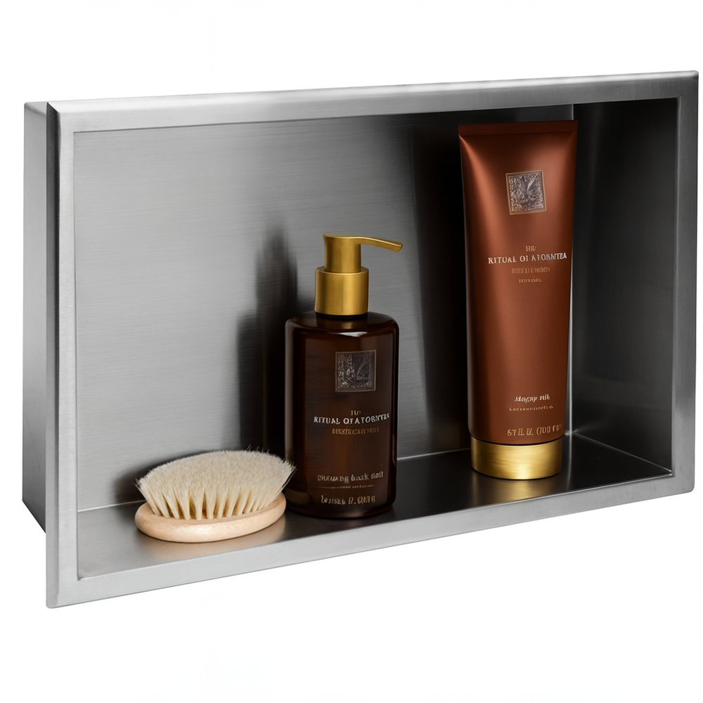 bathroom shelf 30x45 steel brush