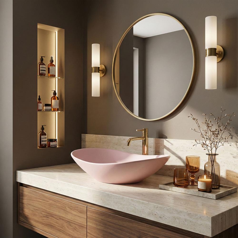 Umývadlo na dosku REA ROYAL Powder Pink Matt