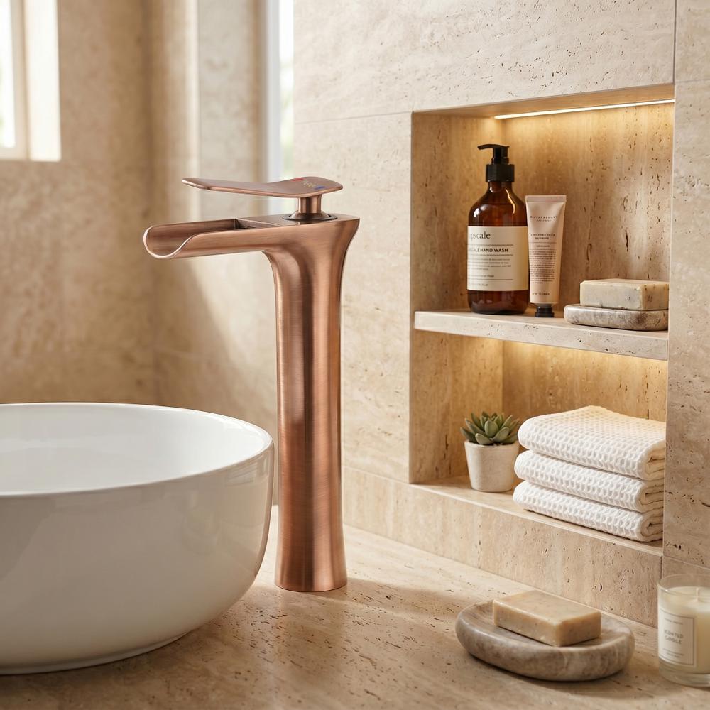 Rubinetto da lavabo Rea Laguna antique Brush Copper high