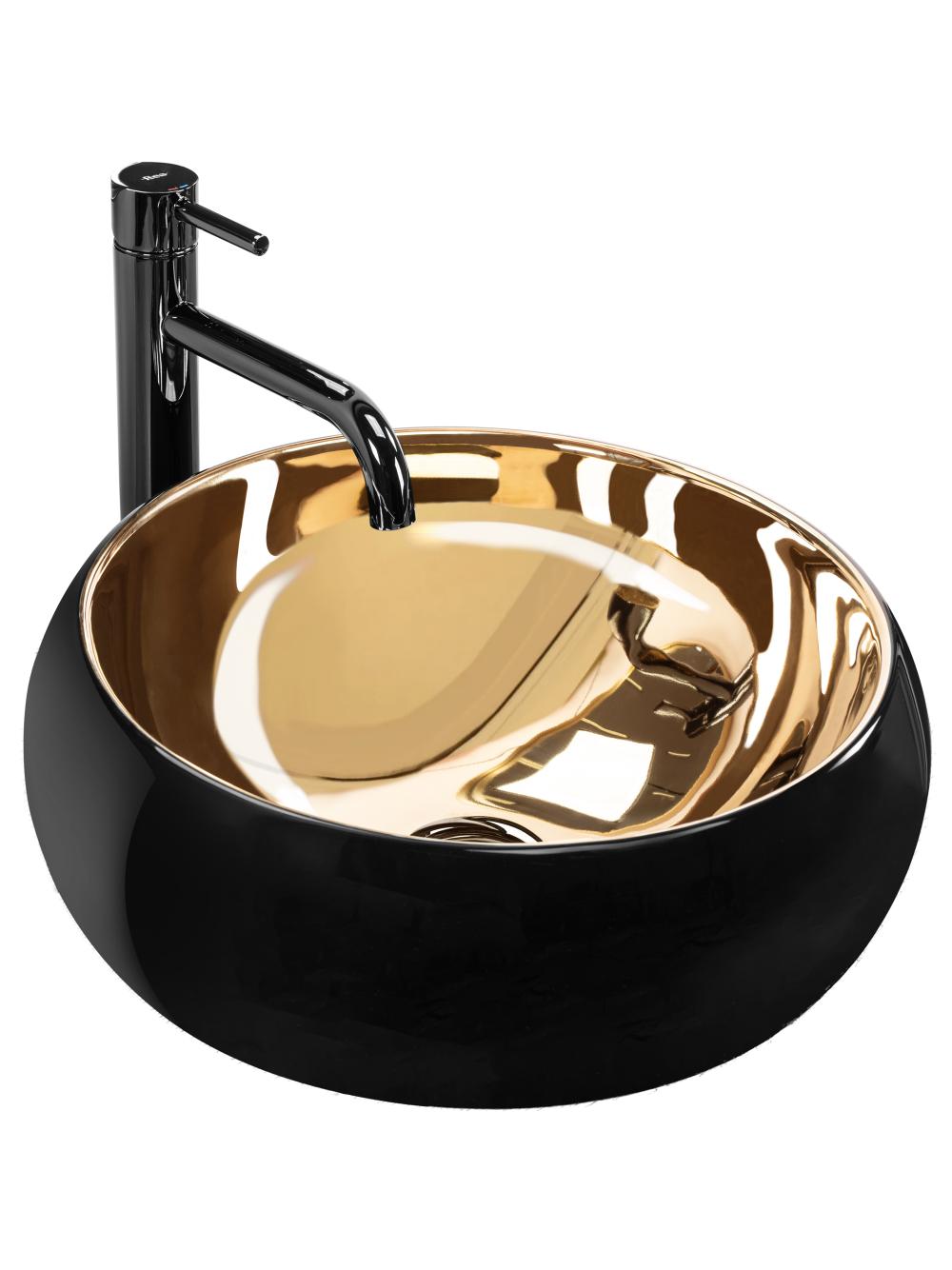 Umywalka nablatowa Rea Luna Gold/Black