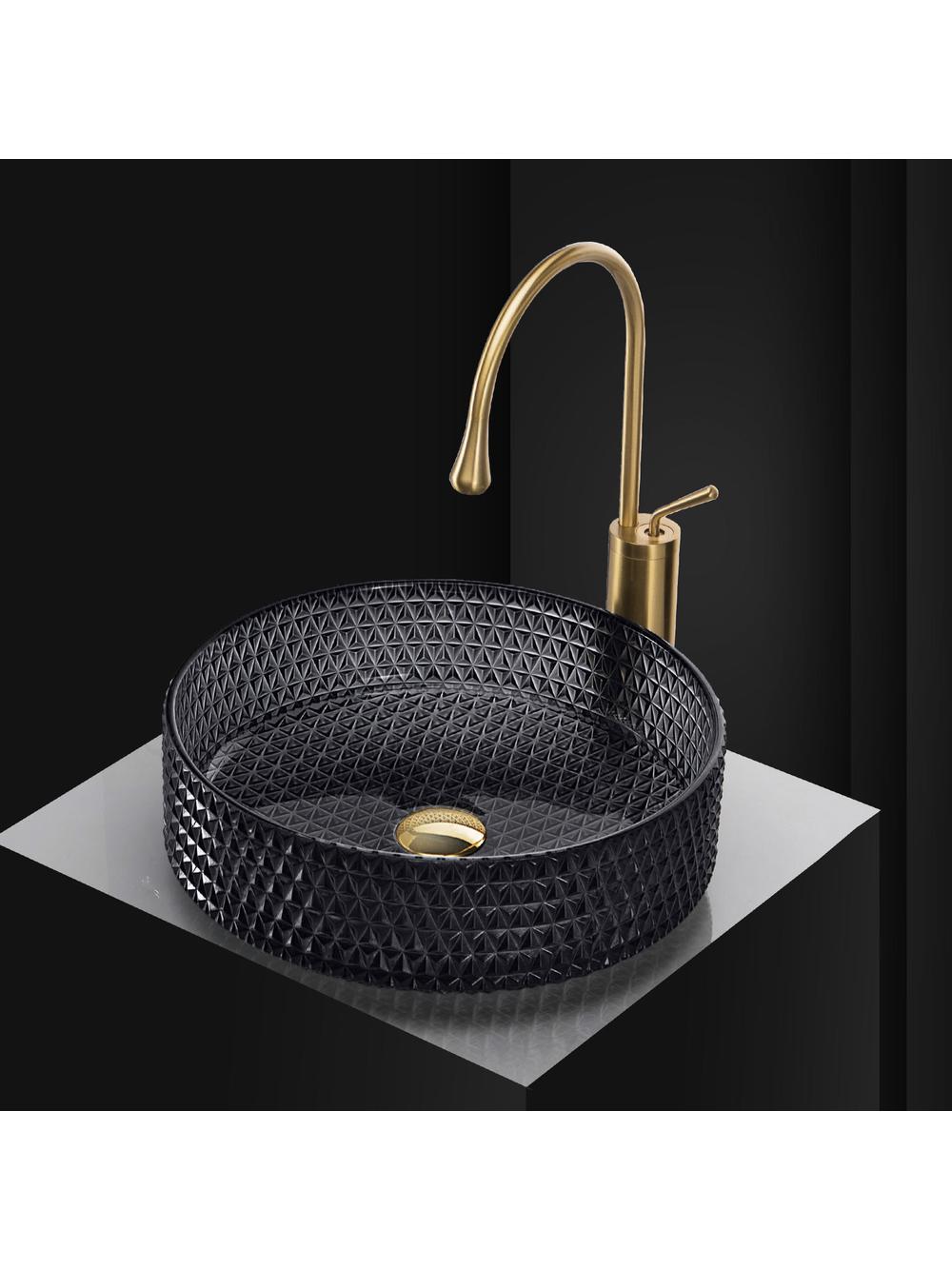 Umywalka nablatowa Rea Cristal Black