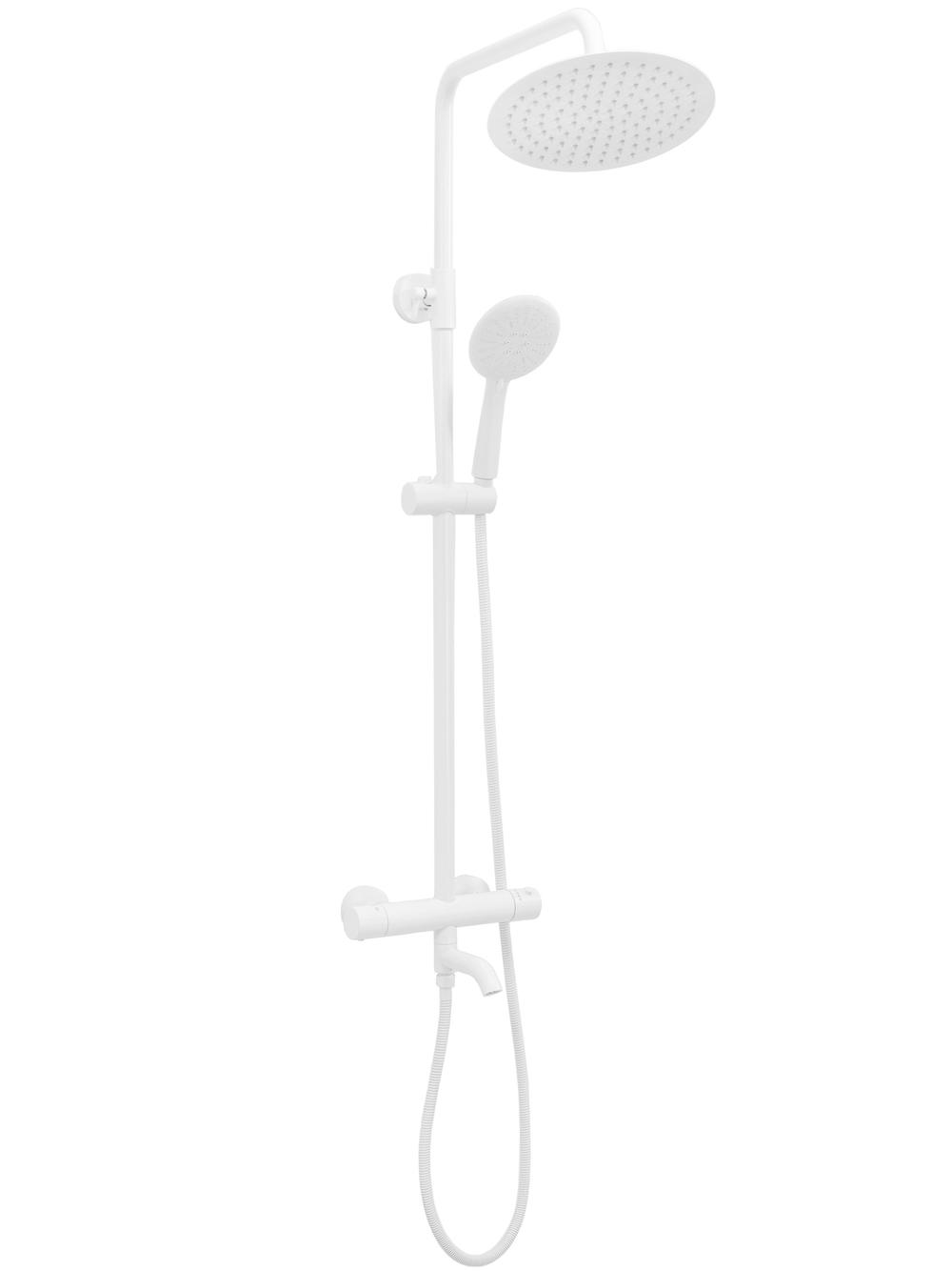 Kit de douche avec Thermostat Lungo White Mat