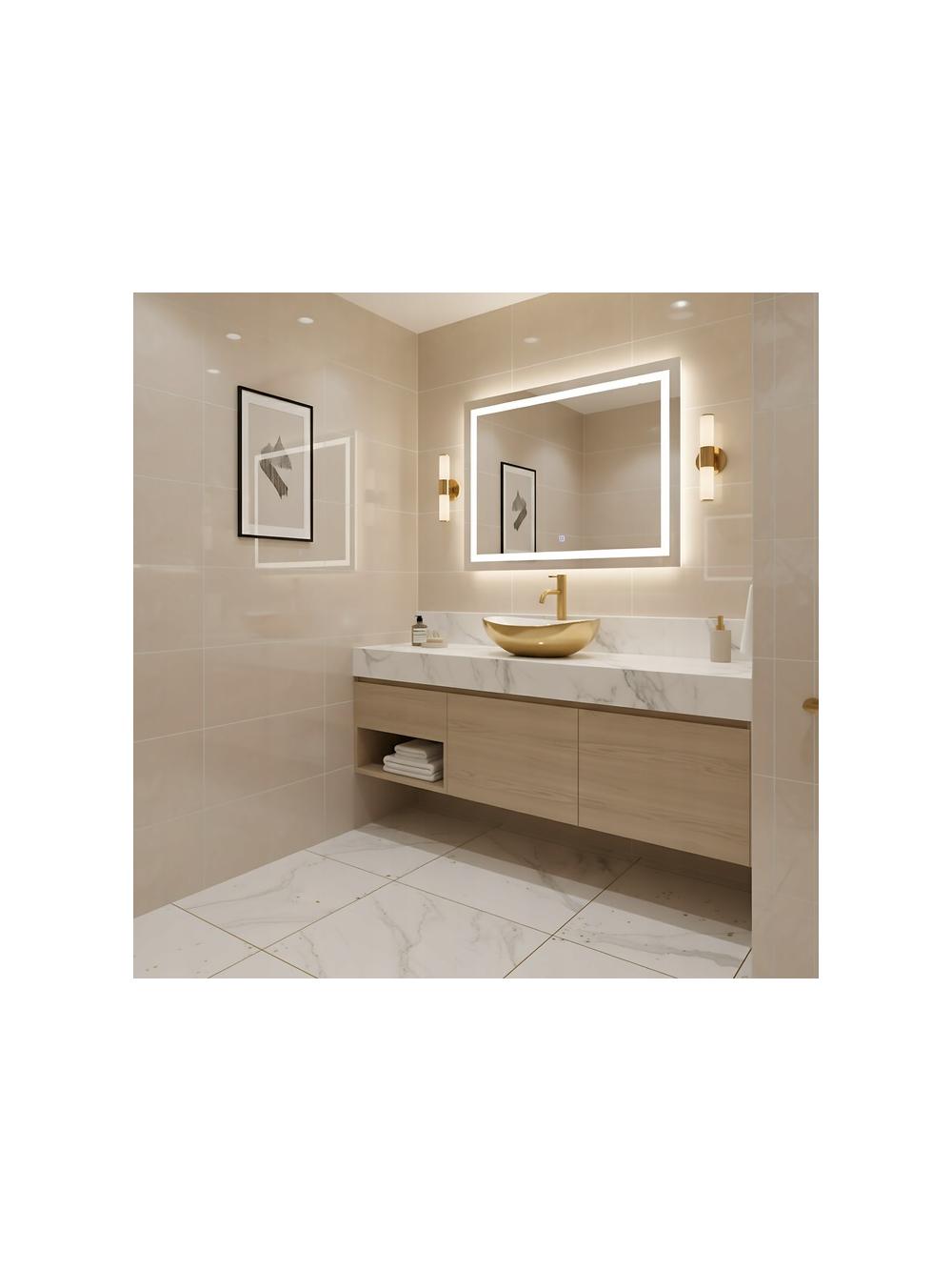 Умывальник на столешницу Basaro Sofia Gold/White