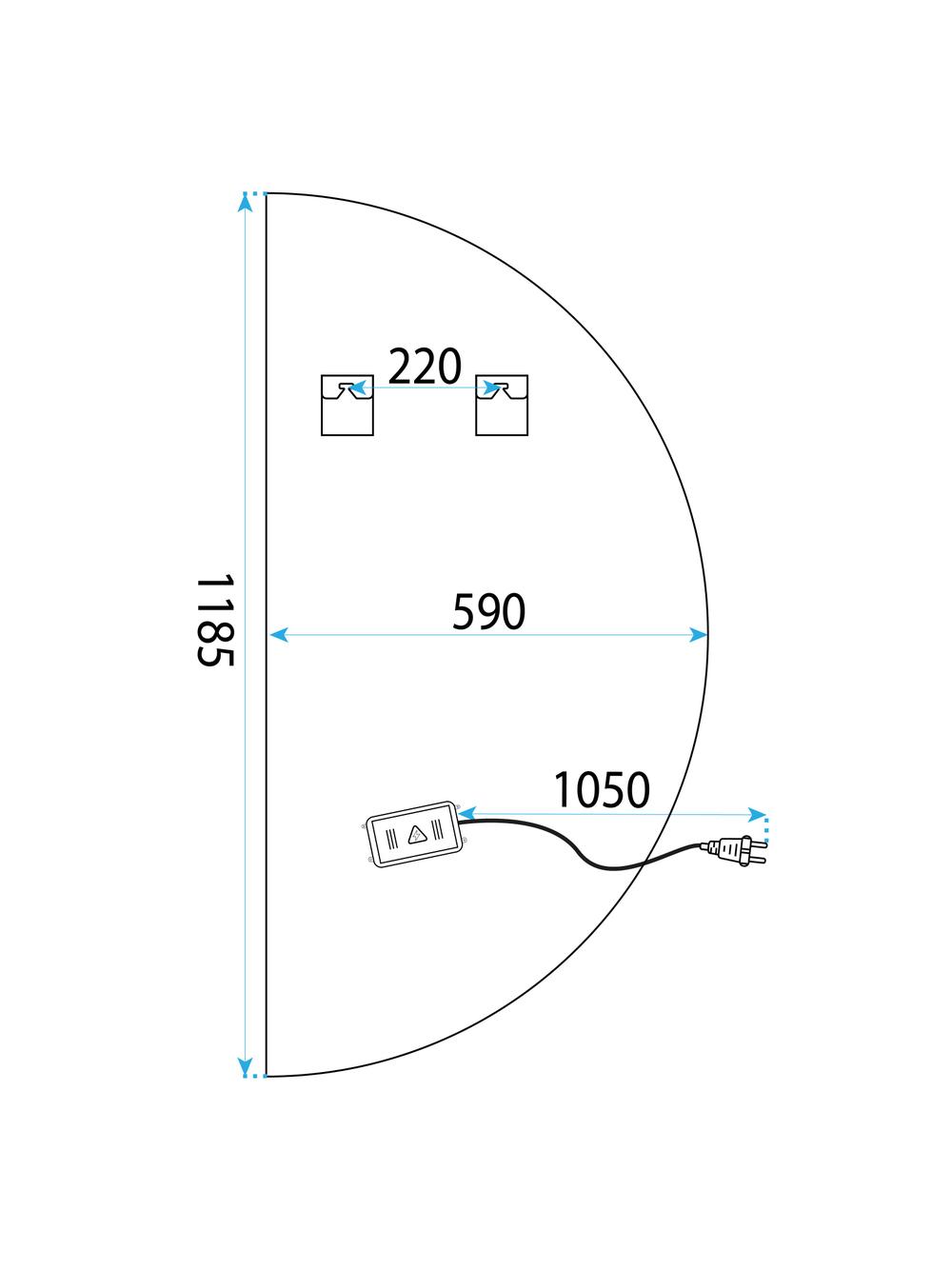 LUSTRO ŚCIENNE LED 120x60 YH-3360