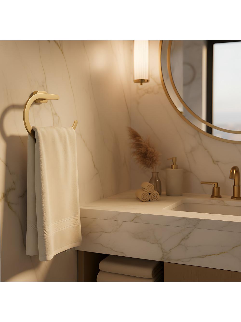 Wieszak łazienkowy RING 110 Til Złoty Szczotkowany