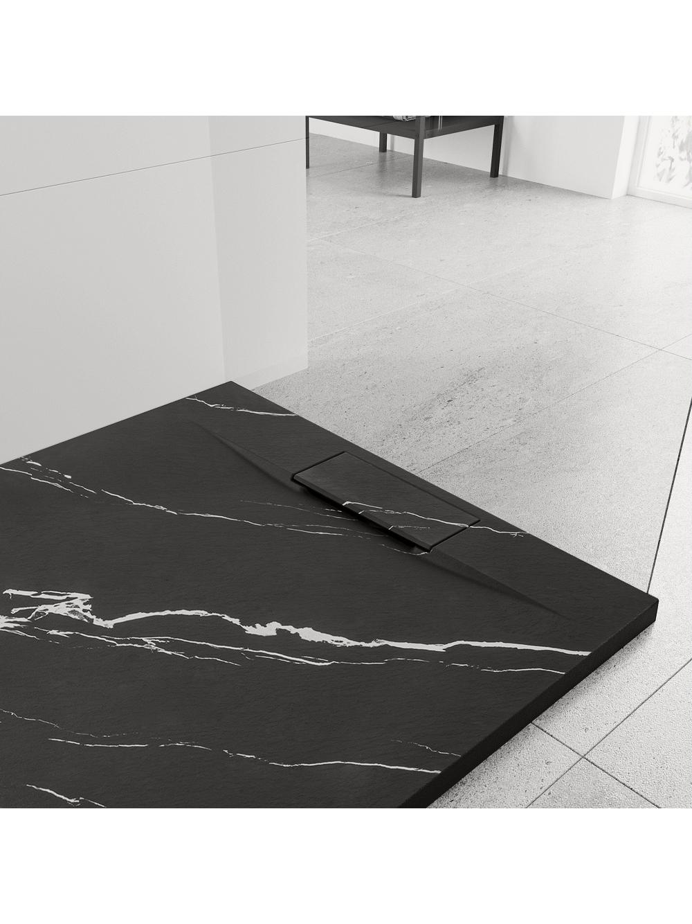 Brodzik prysznicowy Bazalt CARRARA BLACK 90x90