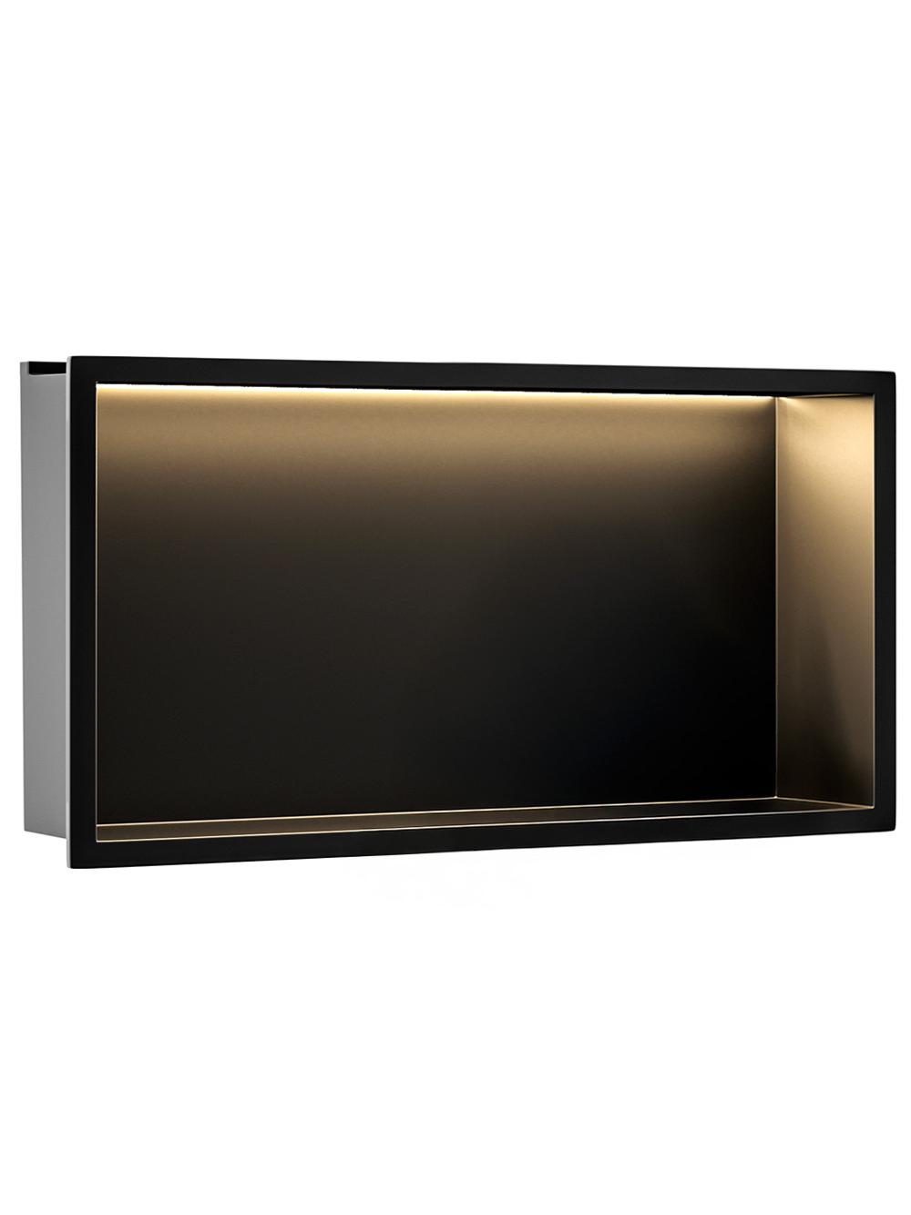 VSTAVANÁ KÚPEĽŇOVÁ POLICA LED 30x60 black