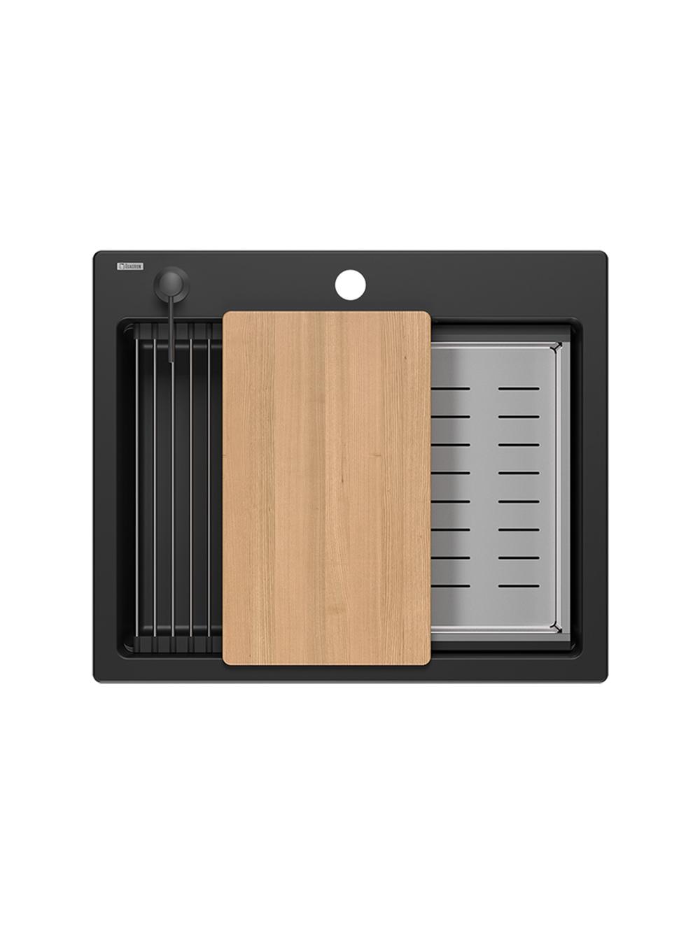 Zlewozmywak granitowy KURT 110 WORKSTATION Czarny