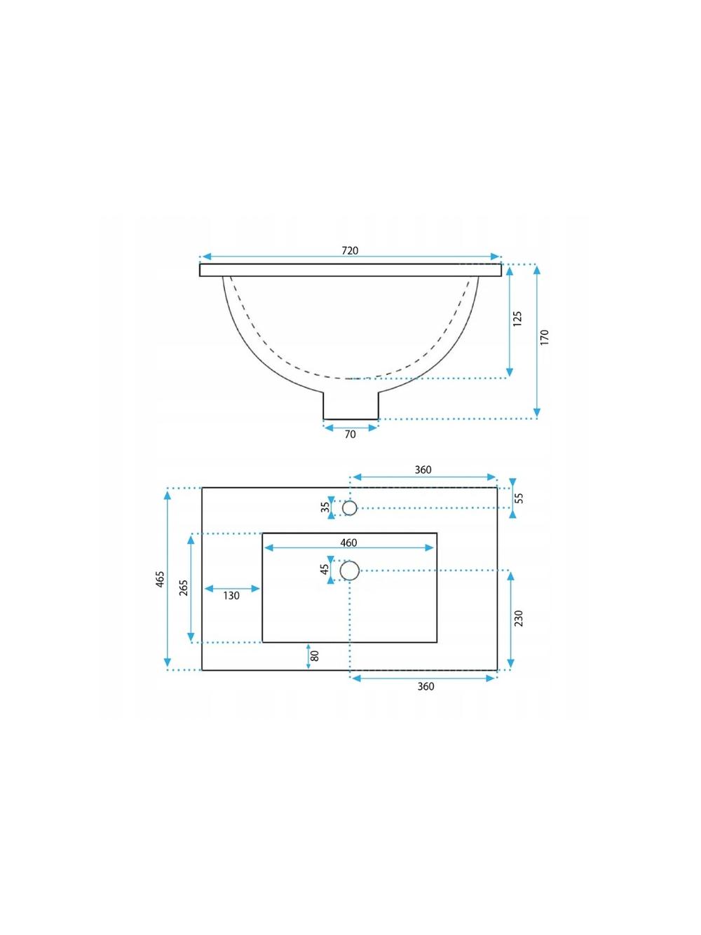 Rea Dafne 70 süvistatav kraanikauss