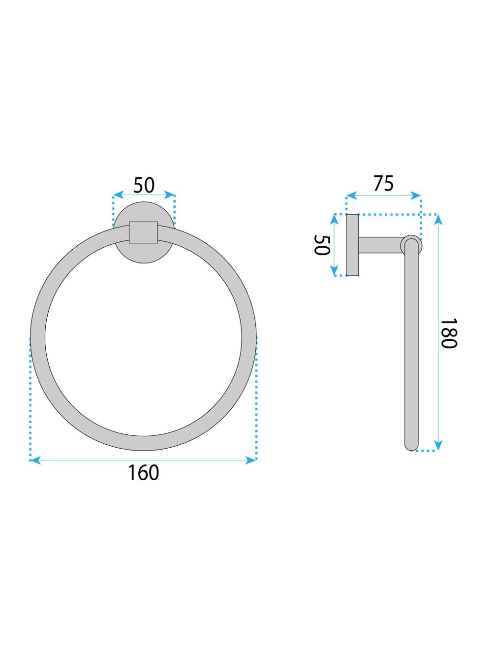 Wieszak łazienkowy Ring 5710 Galo Złoty Szczotkowany