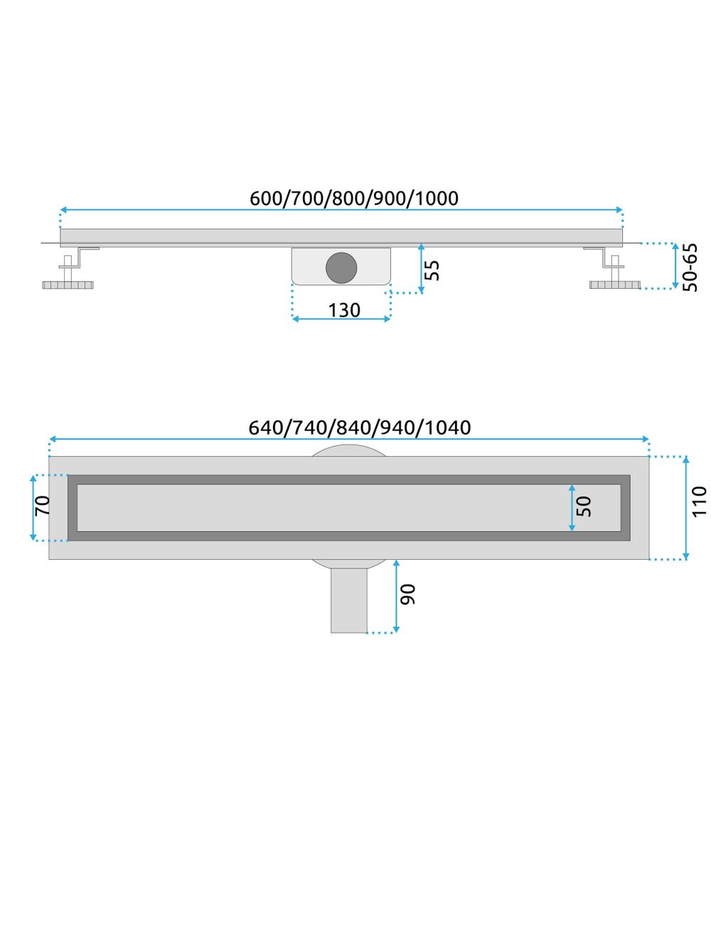 REA Neox pro Linear Drain Brushed l. Copper 90
