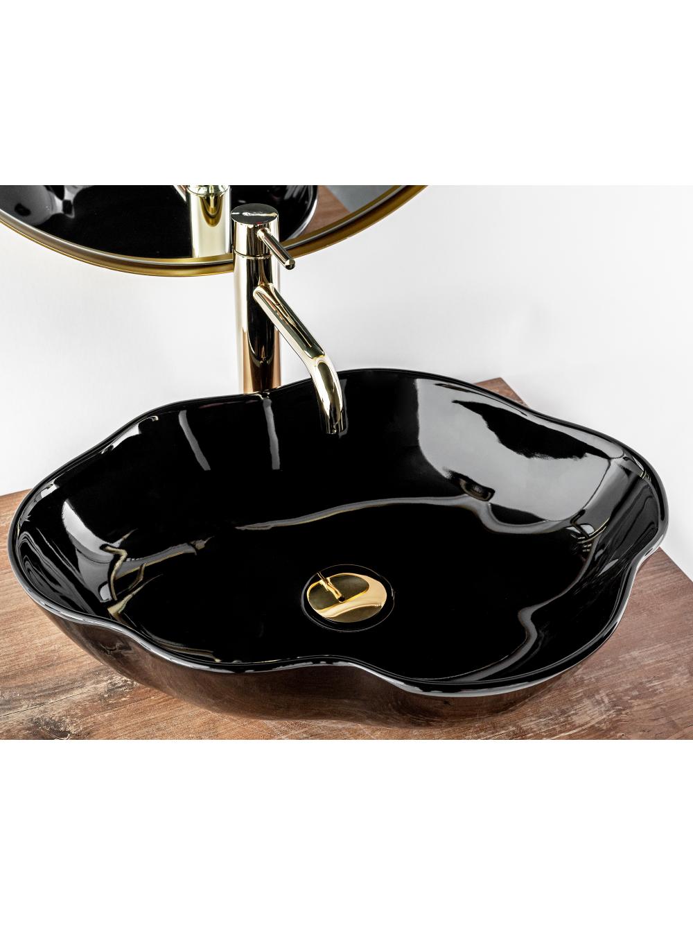 Πάγκος νιπτήρας Rea Pearl Black 51.5 x 37.5 x 13.5 cm