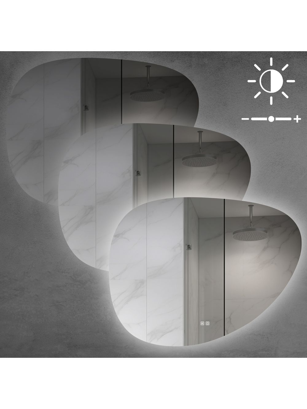 LUSTRO ŚCIENNE LED 84x63cm H142