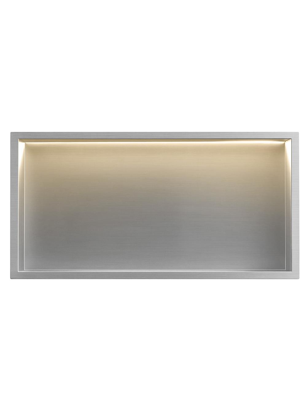 UGRADBENA KUPAONSKA POLICA LED 30x60 steel brush