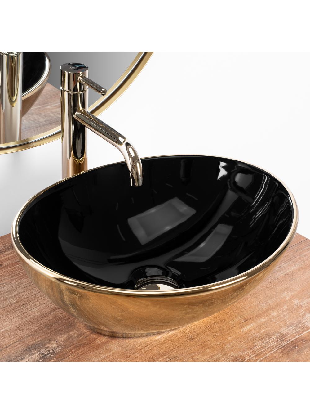 Umywalka nablatowa Rea Sofia in Black Gold