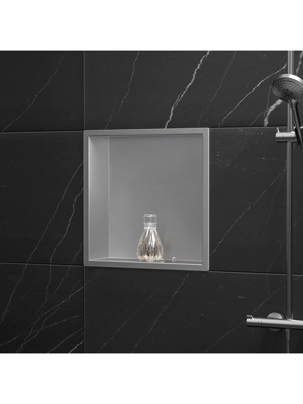 ÉTAGÈRE D'ENCASTREMENT POUR SALLE DE BAINS 30x30 brush gold