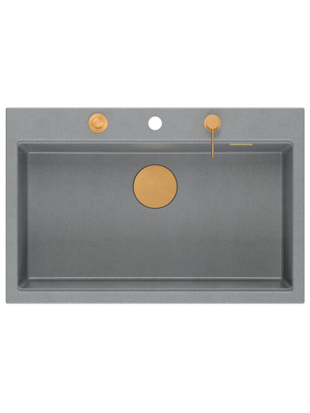 Zlewozmywak granitowy MARC 110 WORKSTATION Szary Metalik