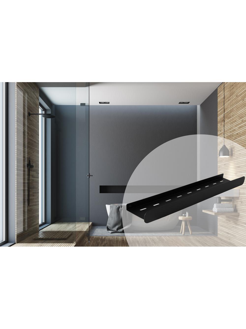 Półka łazienkowa prysznicowa SF03 60cm czarny mat
