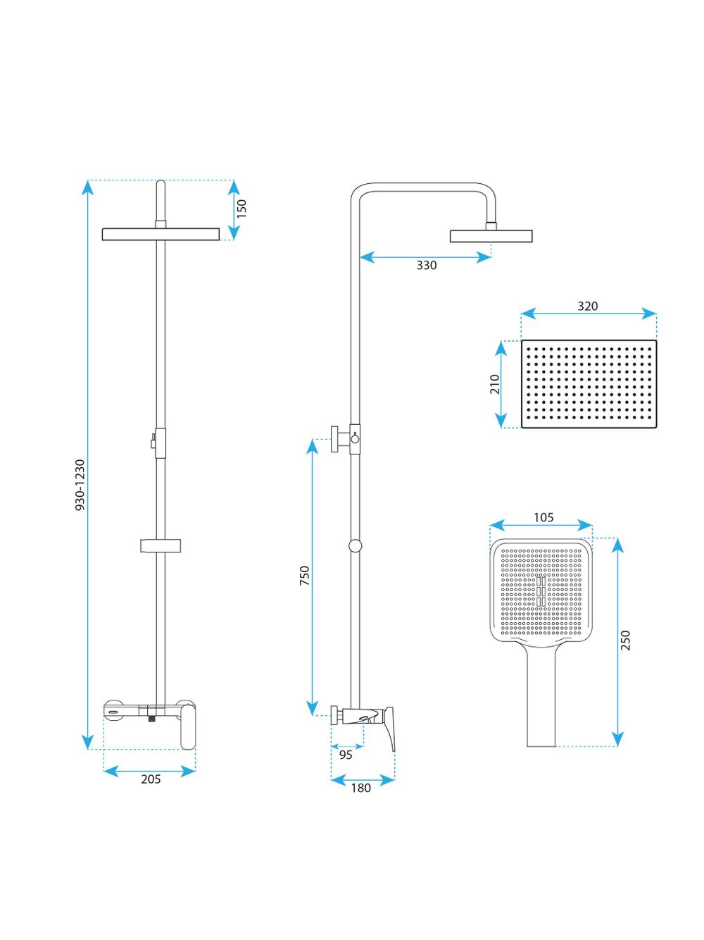 Zestaw natryskowy Rea JOE Złoty Szczotkowany