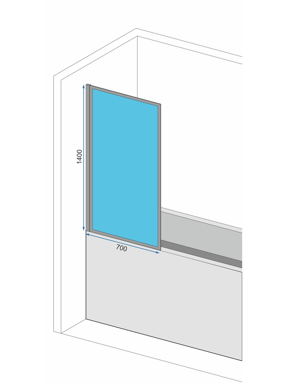 Parawan nawannowy Rea Lagos-1 Fix Stały 70 Black