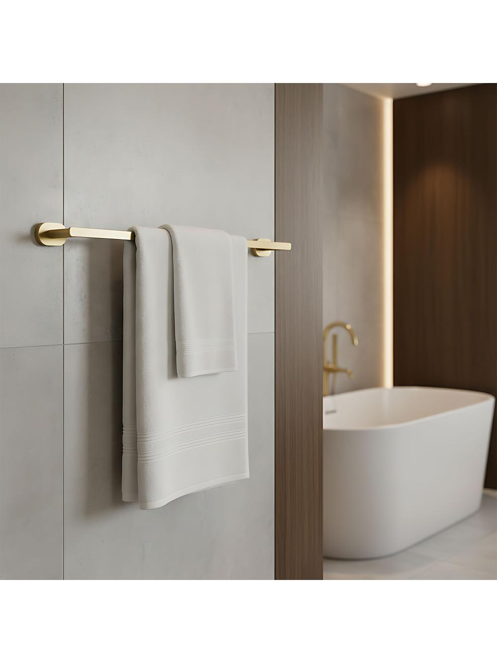 Wieszak łazienkowy jednoramienny Til 101 Złoty Szczotkowany