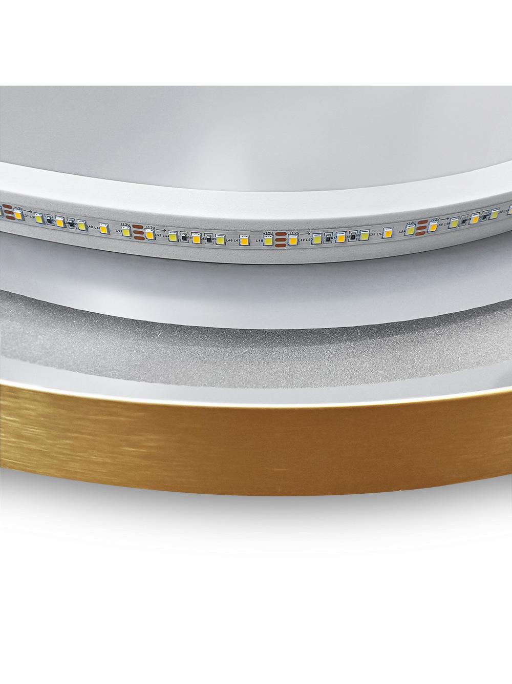 LUSTRO ŚCIENNE LED OVL 50x100cm Złote Szczotkowane