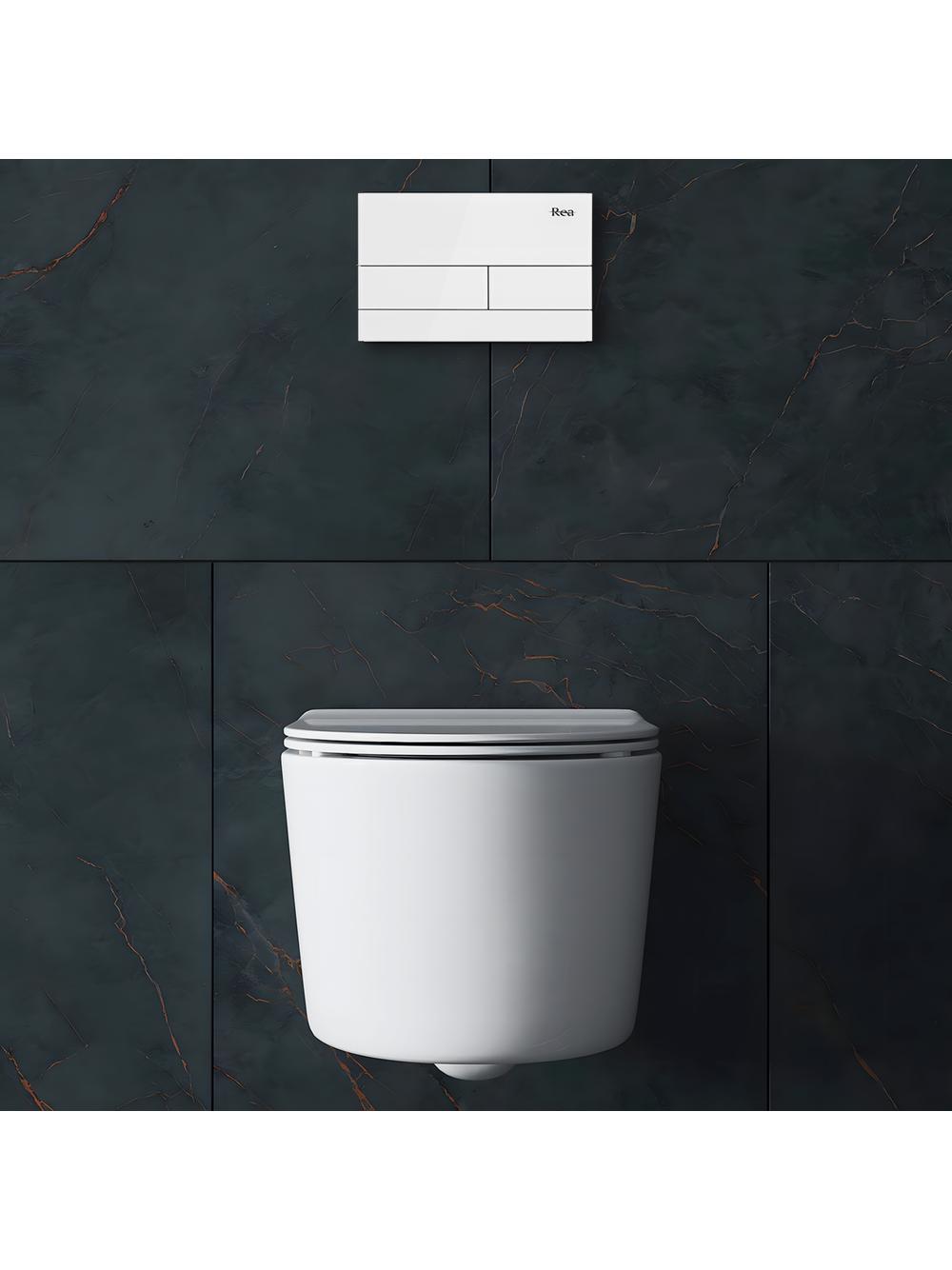 Stelaż zestaw podtynkowy K011A-Q do mis WC z przyciskiem T Białe Szkło