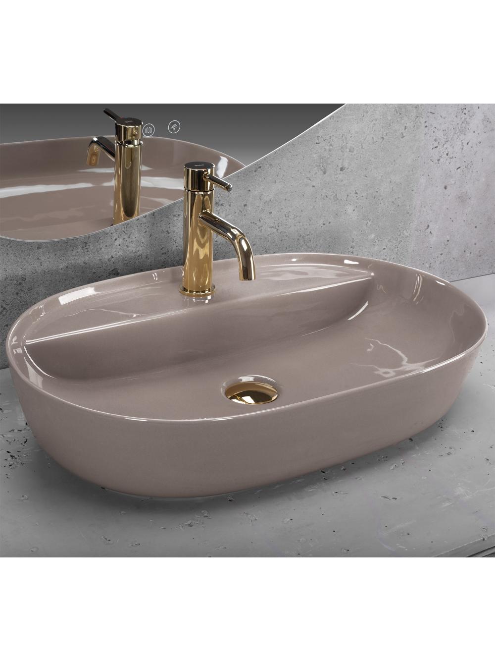 Umywalka REA Aura 61 Beige Shiny
