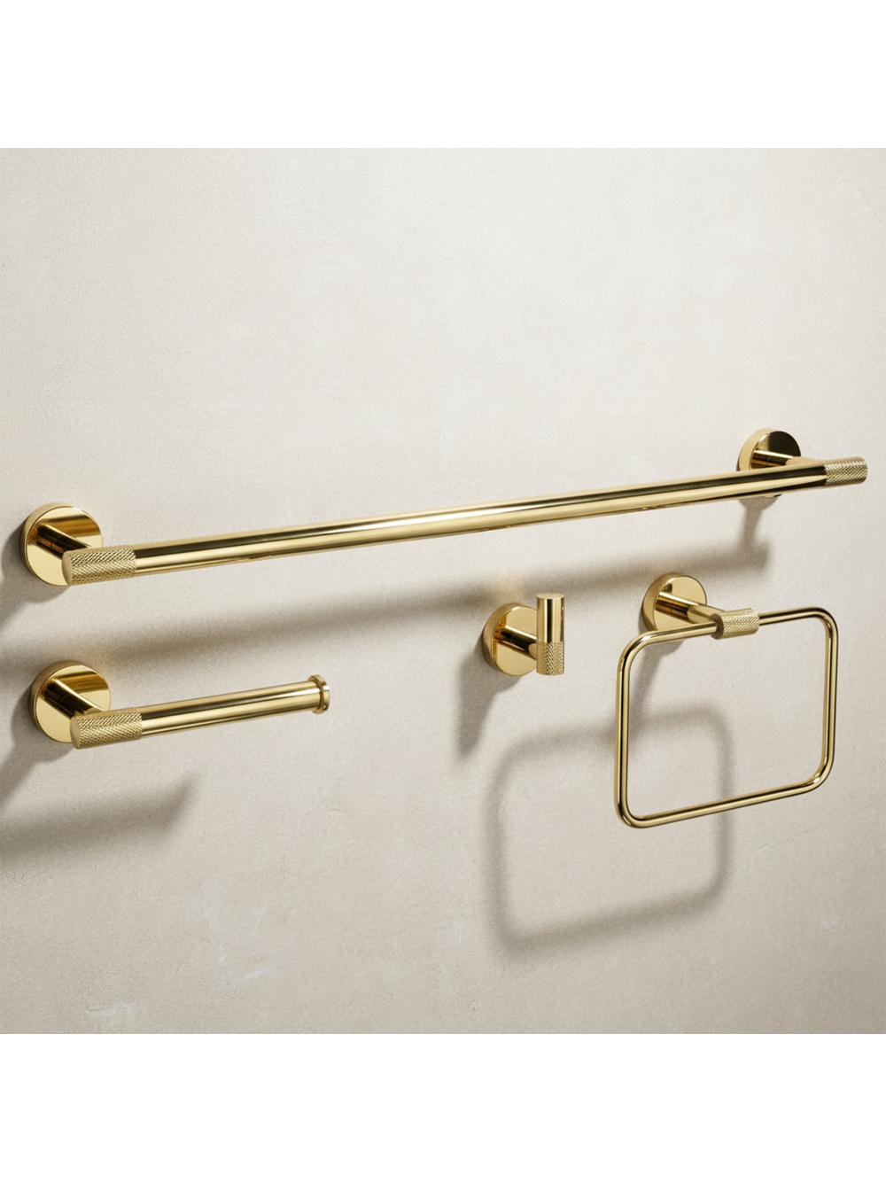 Bathroom Accessories Set GRID Gold 4 Pieces