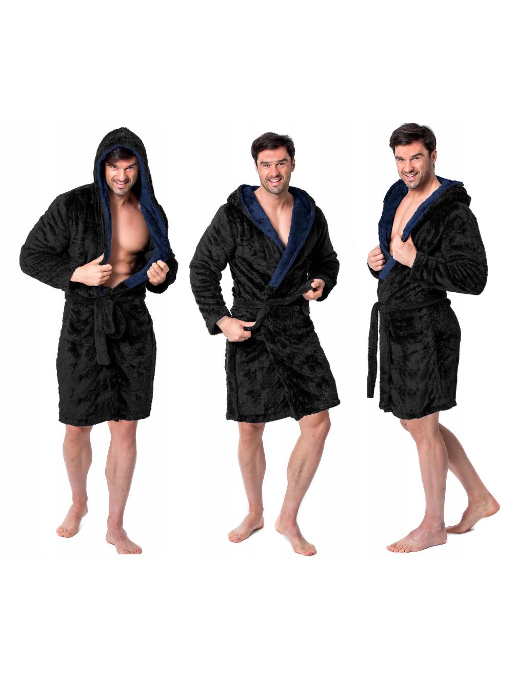 Szlafrok męski Jordan Black Navy M