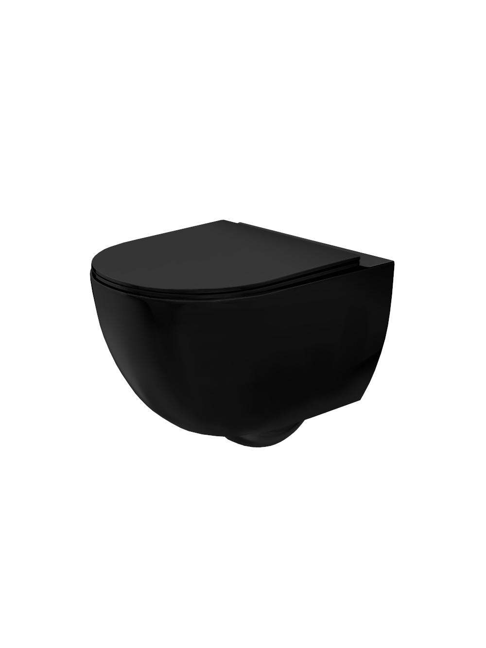 Misa WC podwieszana Rea Carlo Mini Rimless Flat Czarna Matowa