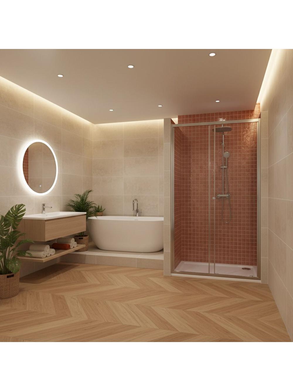 Porte de douche Rea Primo Slide 130 Chrome