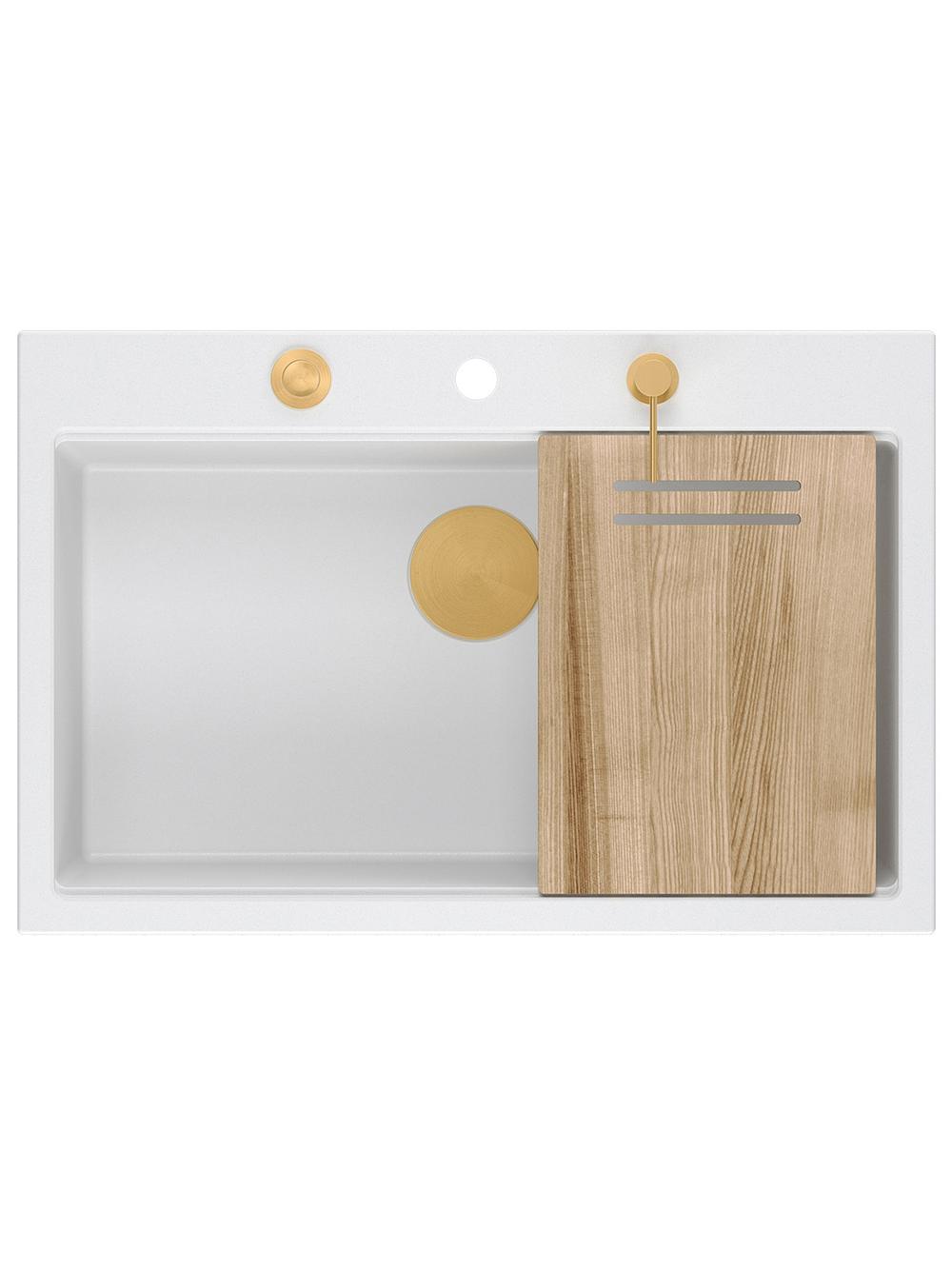 Zlewozmywak granitowy MARC 110 WORKSTATION biały