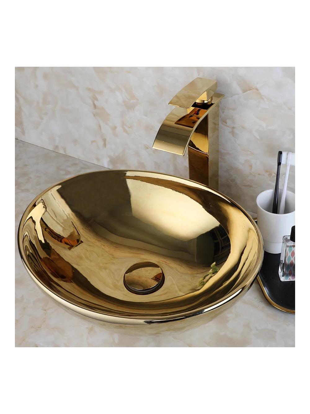 Umywalka nablatowa Rea Sofia Gold