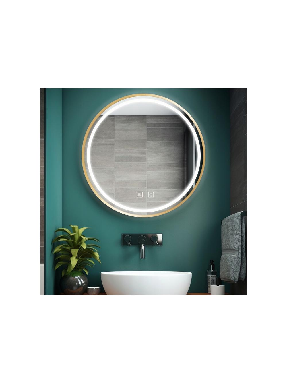 LUSTRO ŚCIENNE LED 90cm MMJ Złote Szczotkowane