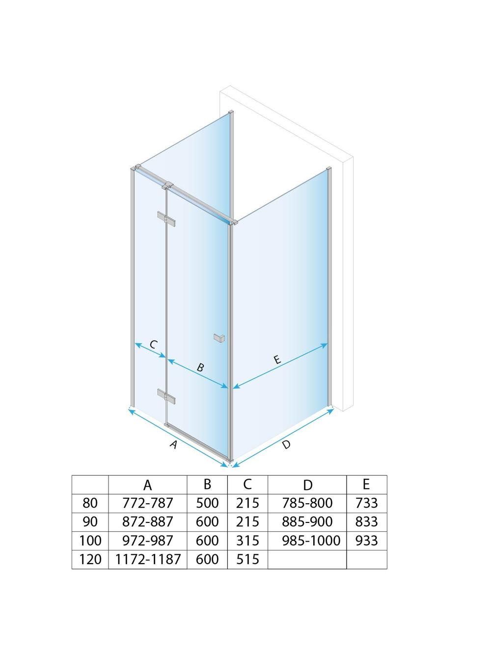 Shower enclosure Rea Atlas 80x80 Chrome
